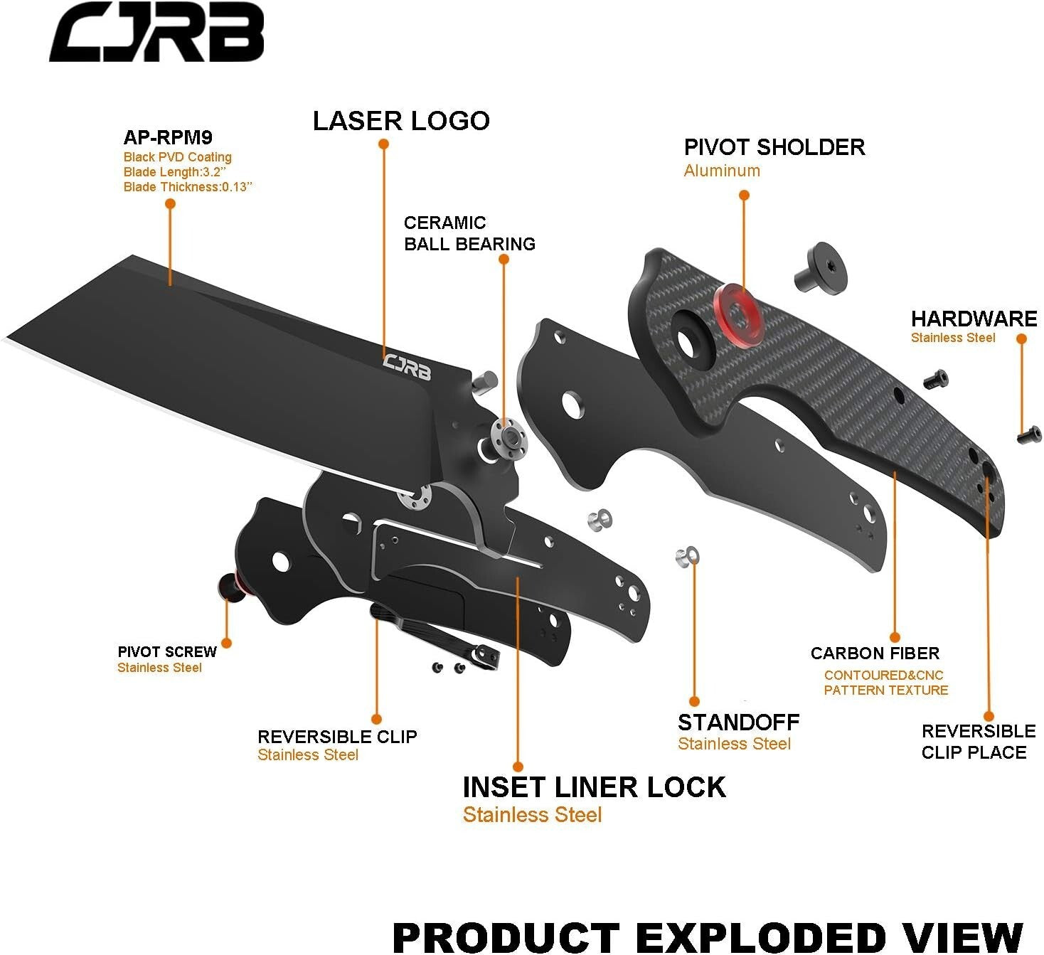 Durable Outdoor Knife - CJRB Crag 3.43" Folding Blade for Camping & Survival