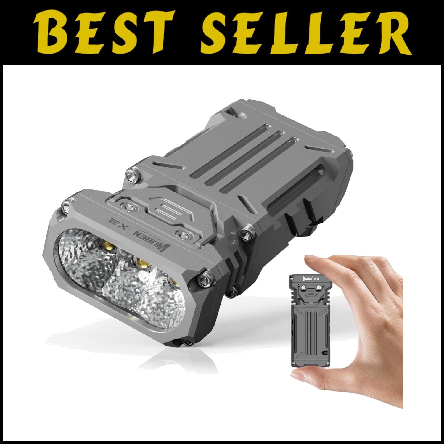 X2 1,800 Lumens Waterproof Mini Flashlight with Type-C Fast Charging & 6 Modes