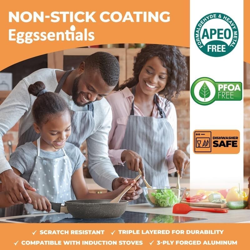 Versatile Egg Maker: Nonstick Frying Pan and Poacher Set with 4 Cup Capacity