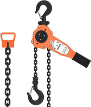 Load image into Gallery viewer, 3/4 Ton Lever Chain Hoist with 10ft G80 Chain - CE Certified Safety Device
