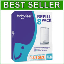 Load image into Gallery viewer, Powerful Odor-Neutralizing Diaper Pail Refills - 8 Pack with Fresh Powder Aroma