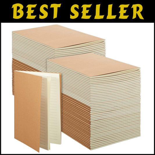 Bulk 100-Pack A5 Lined Notebooks - 60 Pages Each, Perfect for Notes & Sketches