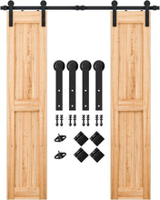 Load image into Gallery viewer, Premium 6FT Double Door Barn Door Hardware - Sturdy, Easy Setup, Modern Style