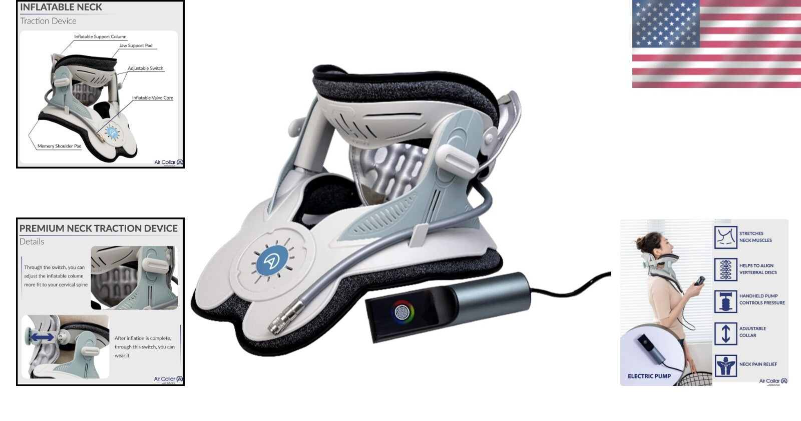 Electric Cervical Traction Device - Adjustable Neck Stretcher for Pain Relief