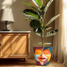 Load image into Gallery viewer, Unique 10 Inch Hand-Painted Head Planter Pot with Drainage for Indoor Plants