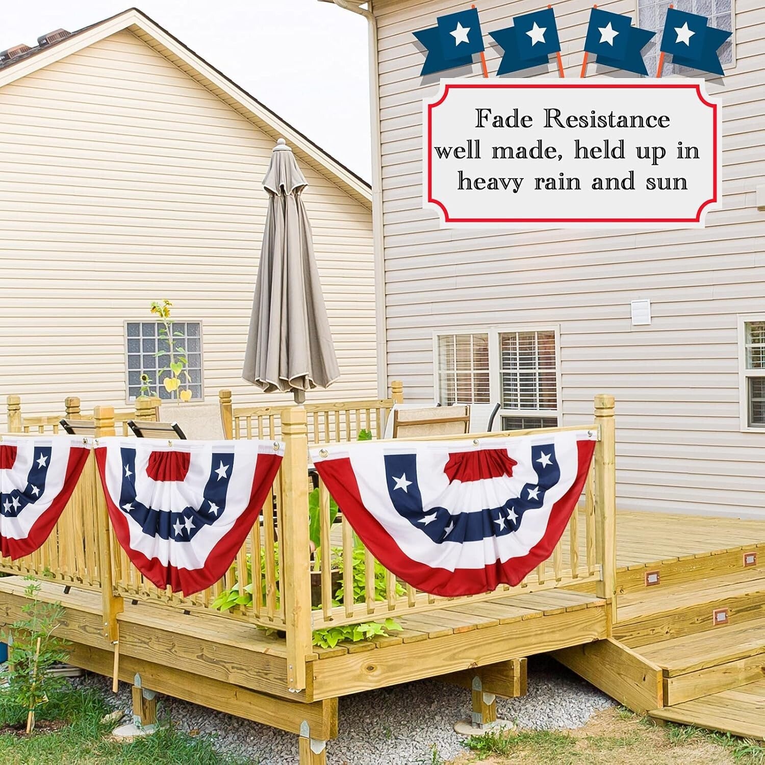 Durable Polyester Triangular Flags for 4th of July & Patriotic Celebrations