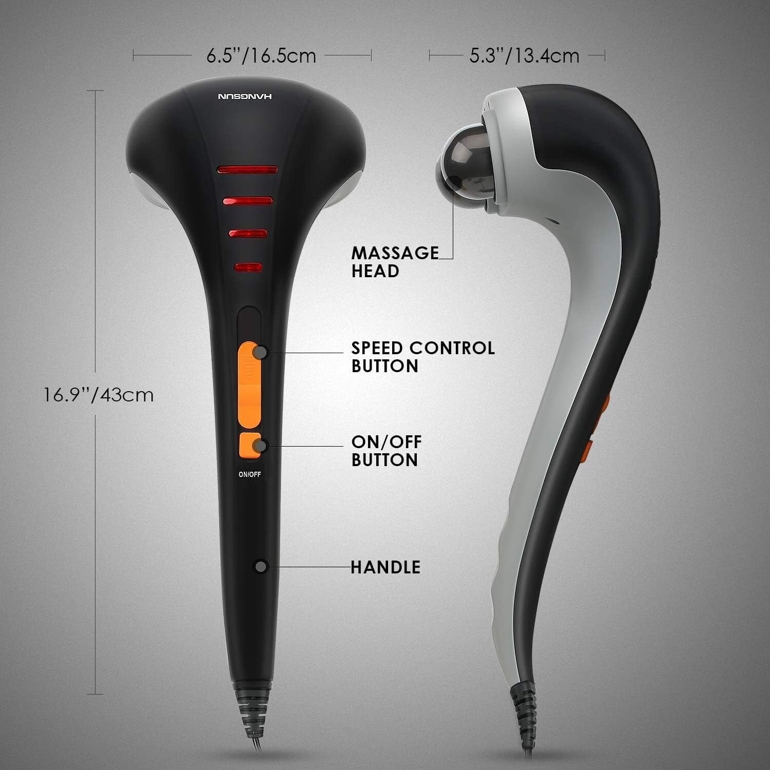 Ergonomic Handheld Massager MG400 with Customizable Speed for Whole Body Relief