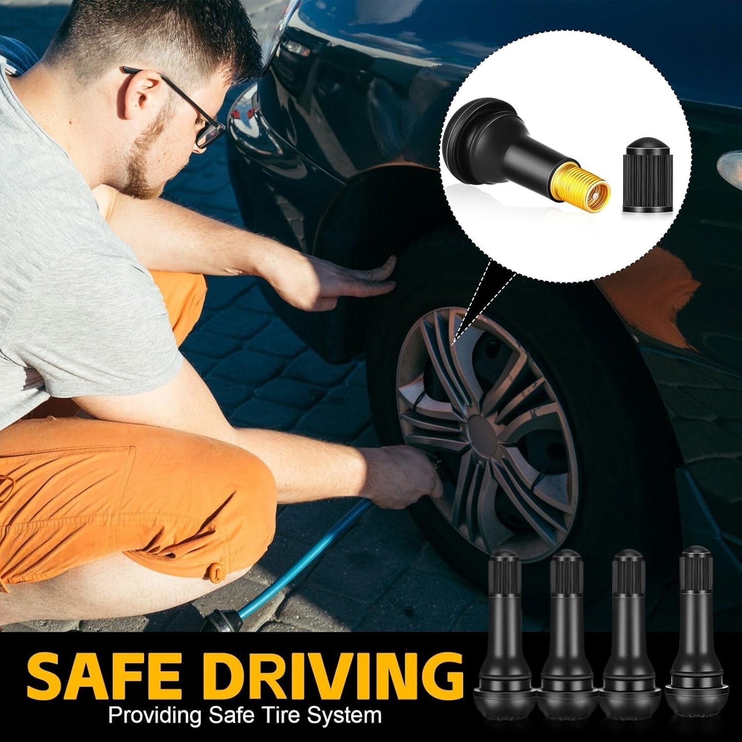 500 Ozone-Resistant Rubber Valve Stems – Perfect for Cars, Trucks & Bikes