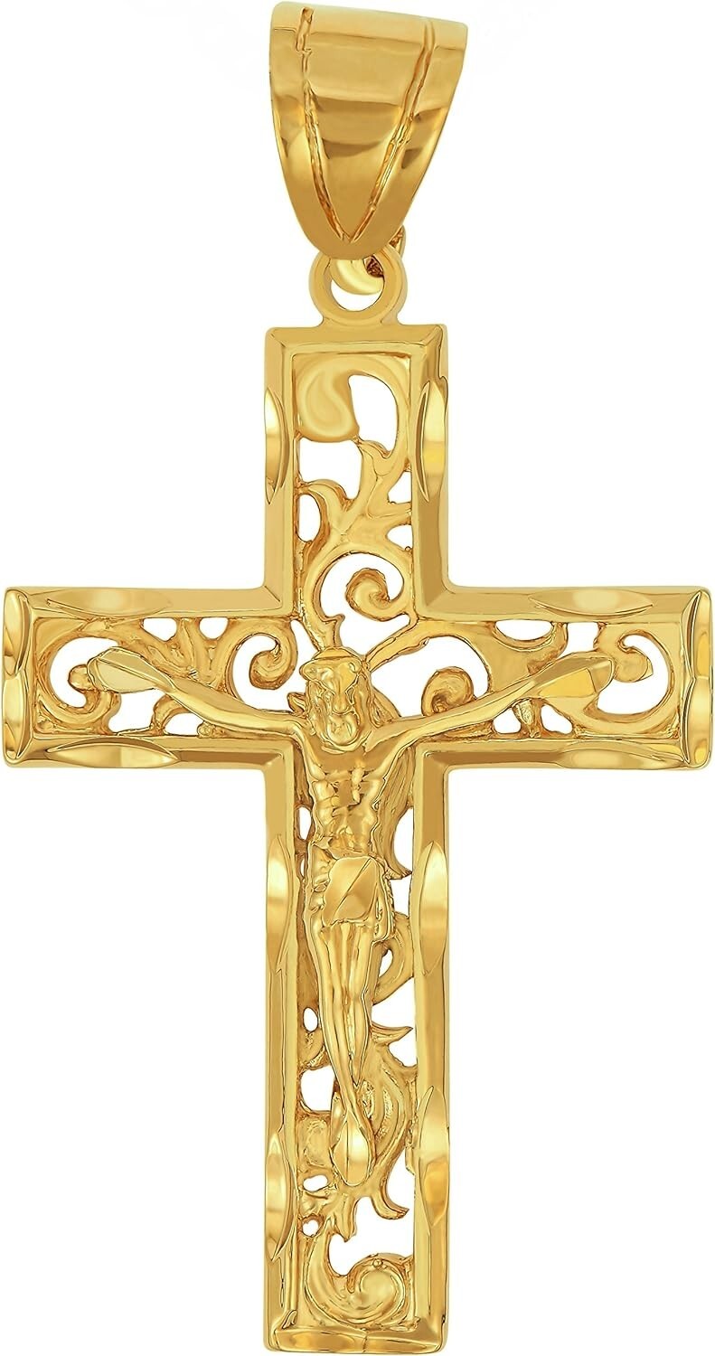 Durable Filigree Crucifix Necklace for Men & Women - Lifetime Warranty