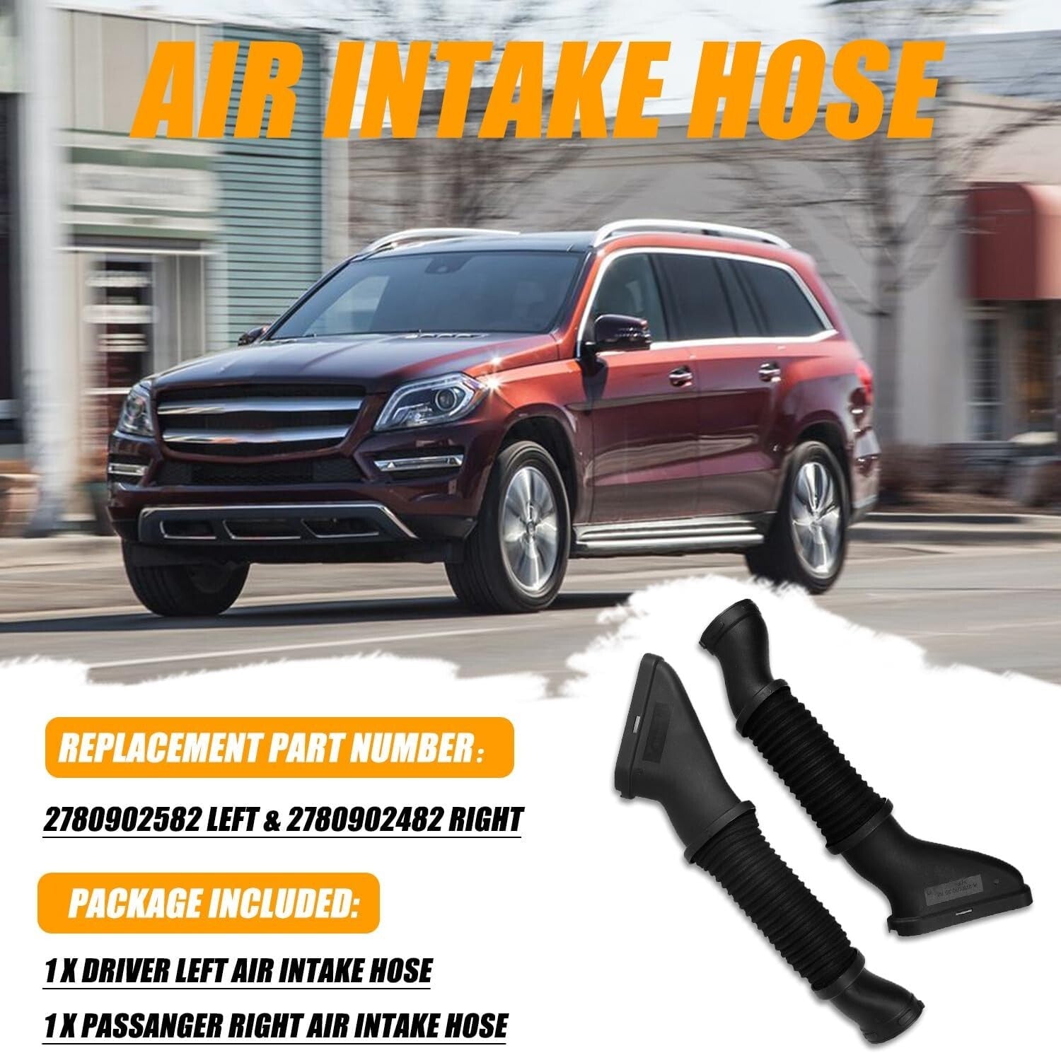 Durable Left & Right Air Intake Hoses for Mercedes GL450/ML550 - Easy Install