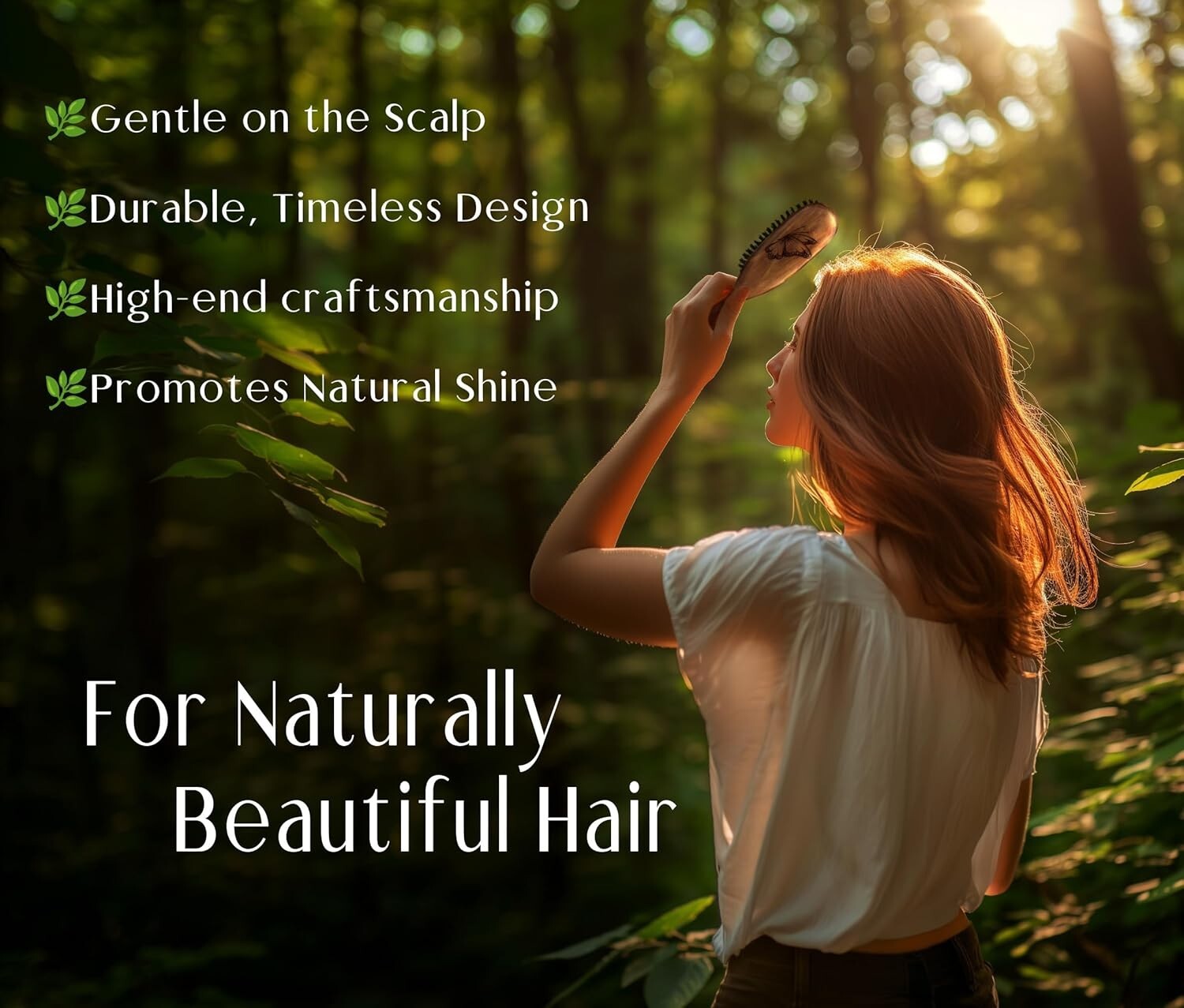 Luxury Boar Bristle Hairbrush for Fine to Medium Thick Hair - Made in Germany