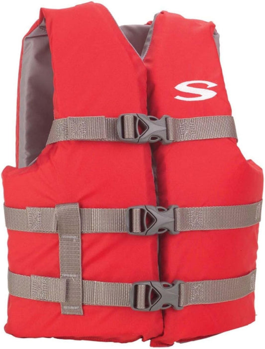 Adjustable Red Kids Life Vest, Perfect for Safe Boating and Swimming Adventures