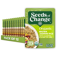 Load image into Gallery viewer, Organic Brown Jasmine Rice with Cilantro Lime - Quick 90-Second Meals (12 Pack)