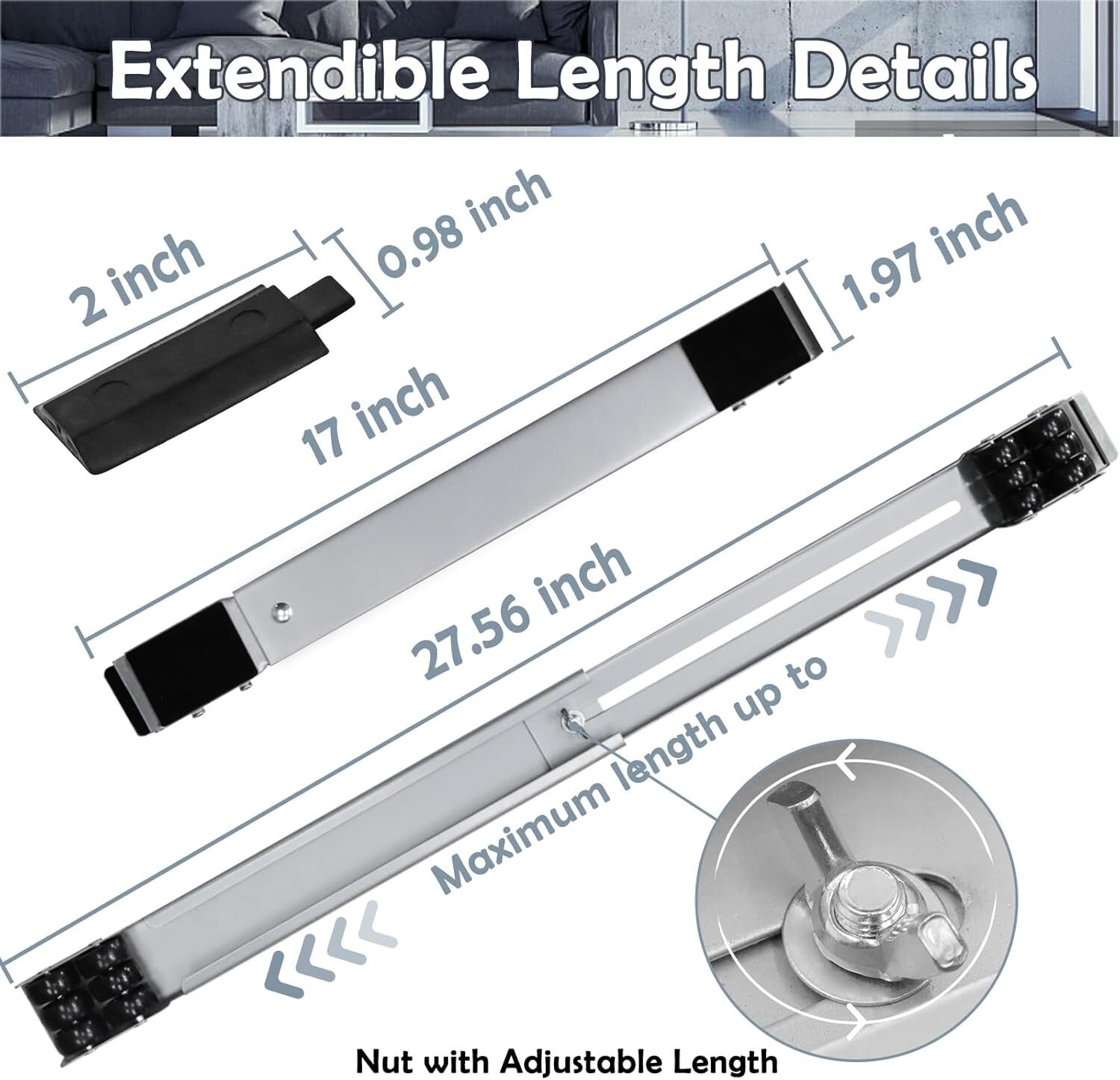 Durable 6 Pcs Appliance Rollers with Brake - Effortless Moving for Up to 660 lbs