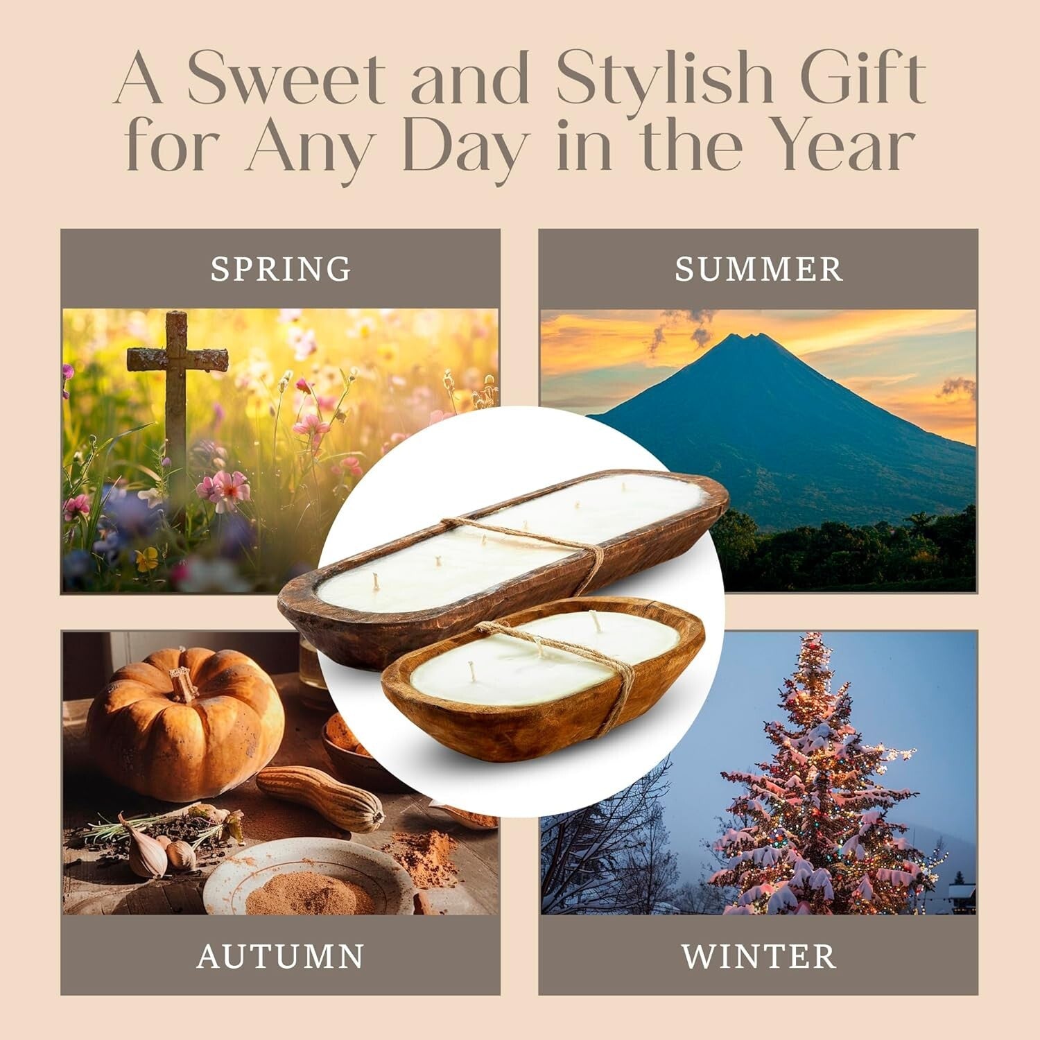 Eco-Friendly 3 Wick Lavender Candle in Spanish Oak Bowl - 40 Hour Burn