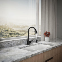 Load image into Gallery viewer, Dual Function Matte Black Kitchen Faucet with Soap Dispenser &amp; Secure Docking