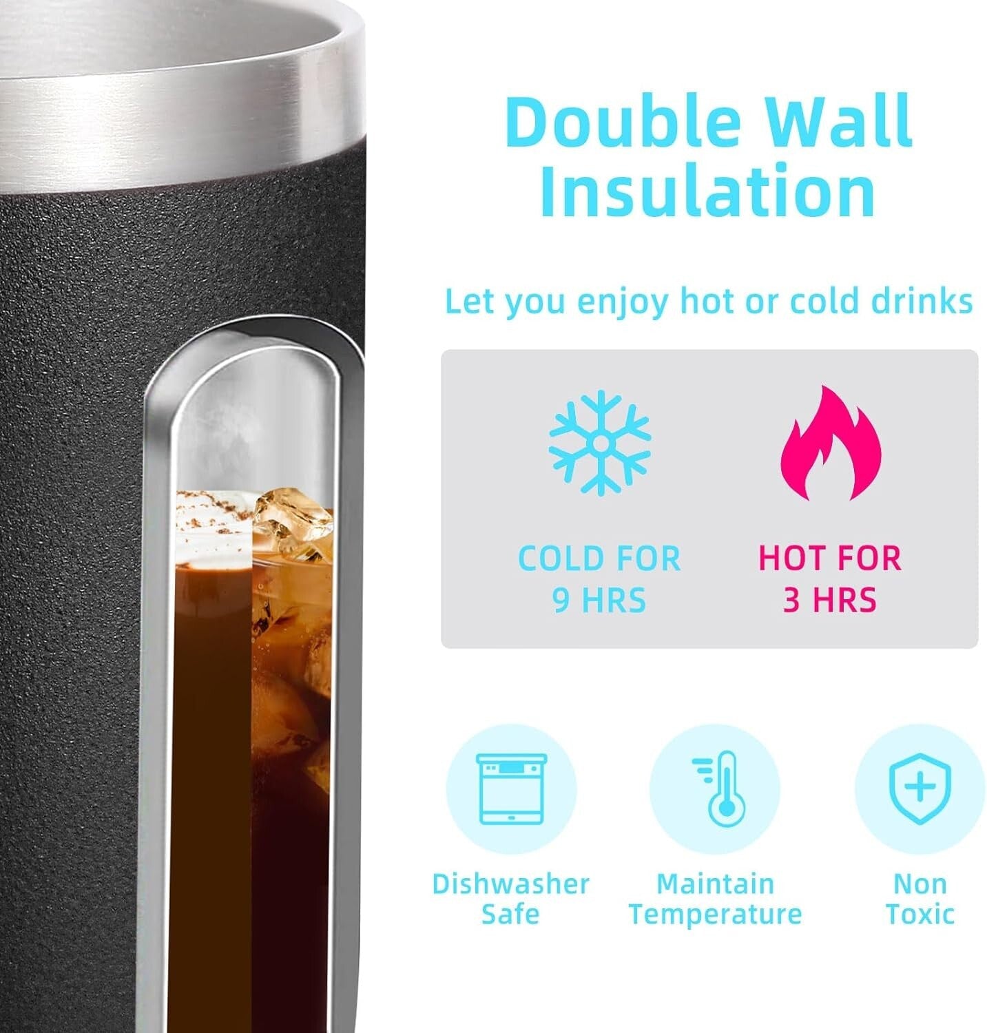 Elegant 8 Pack Insulated Travel Mugs – Durable 14oz Stainless Steel with Lid