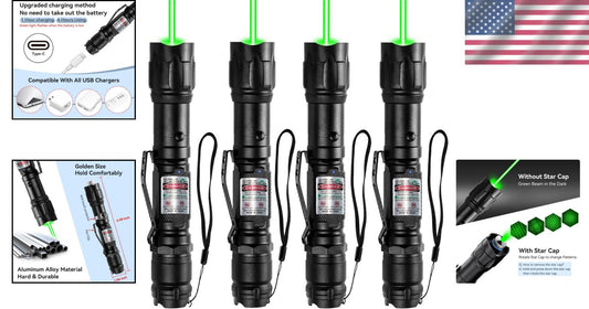 Durable 4 Pack Aluminum Rechargeable Flashlights with Unique Starlight Patterns