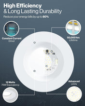 Load image into Gallery viewer, Energy-Efficient 12-Pack Recessed LED Lights with Selectable CCT - Modern Design