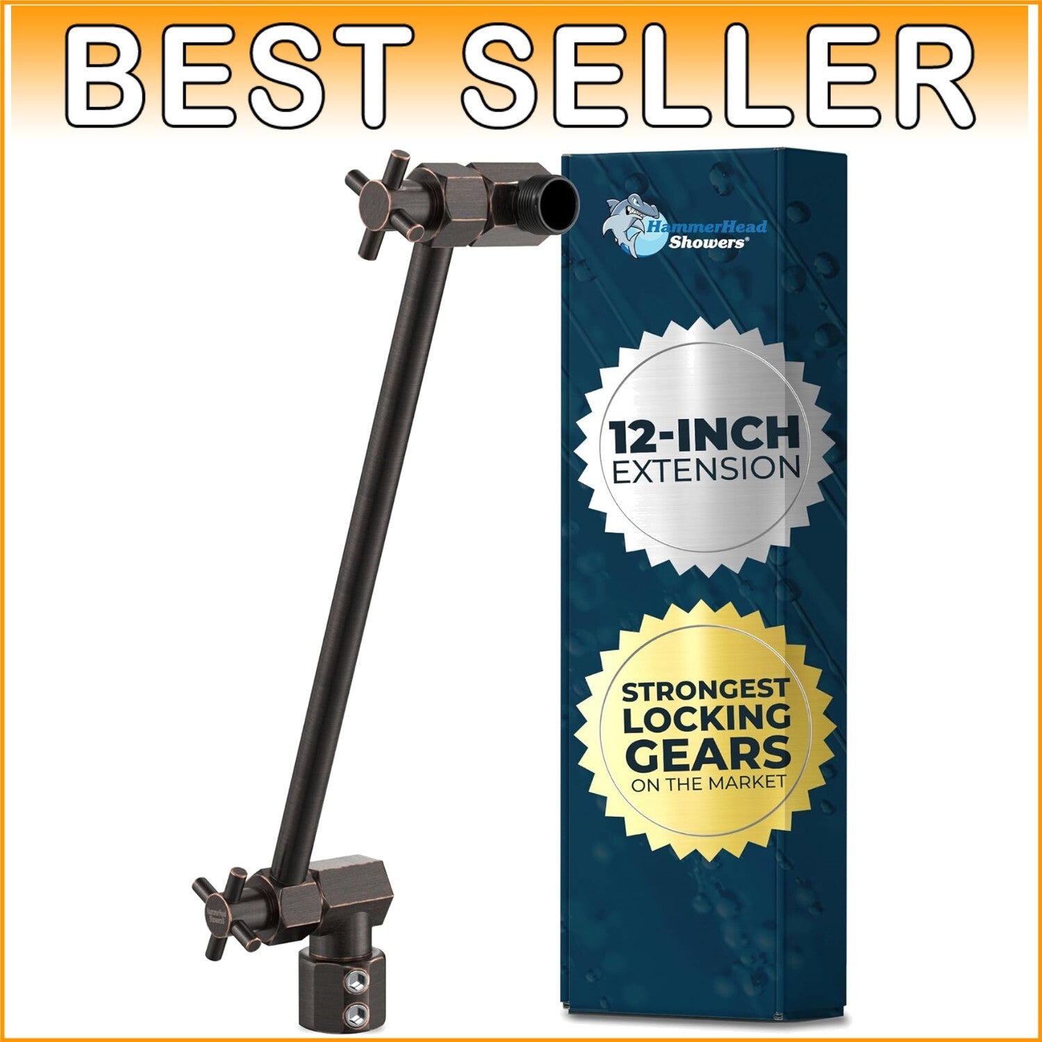 Elevate Your Shower Experience: 12-Inch Solid Brass Extension Arm in Bronze