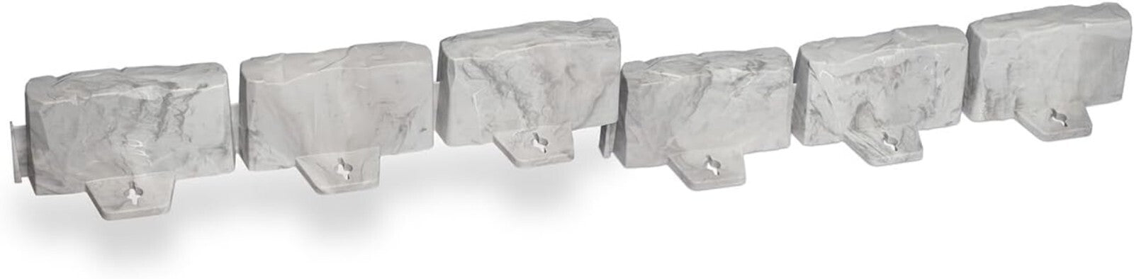 Durable Stone-Look Landscape Edging with Anchoring Spikes - 60ft Light Gray