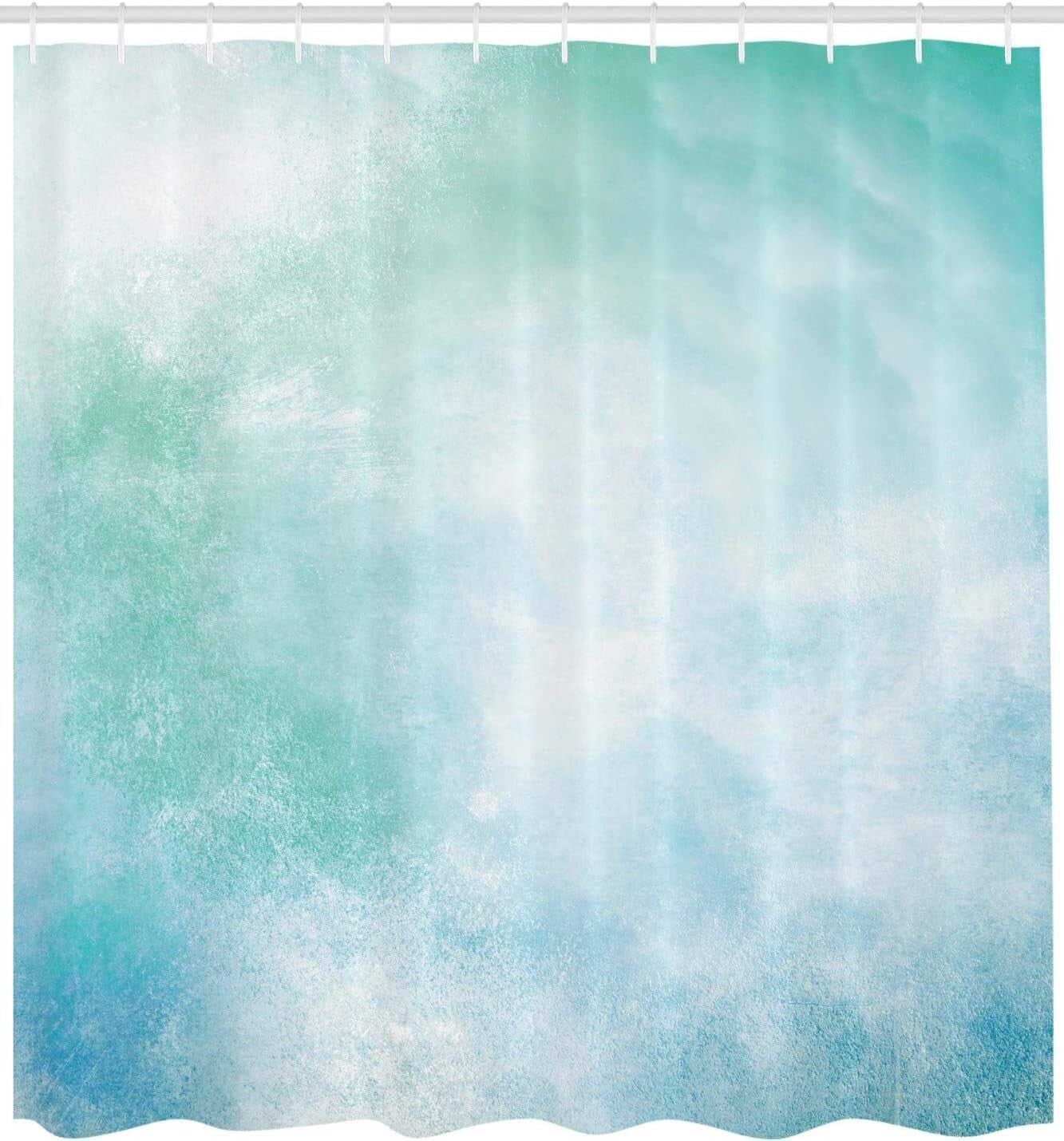Artistic Turquoise Shower Curtain - Unique Cloud Print, Grommet Style 69" x 84"