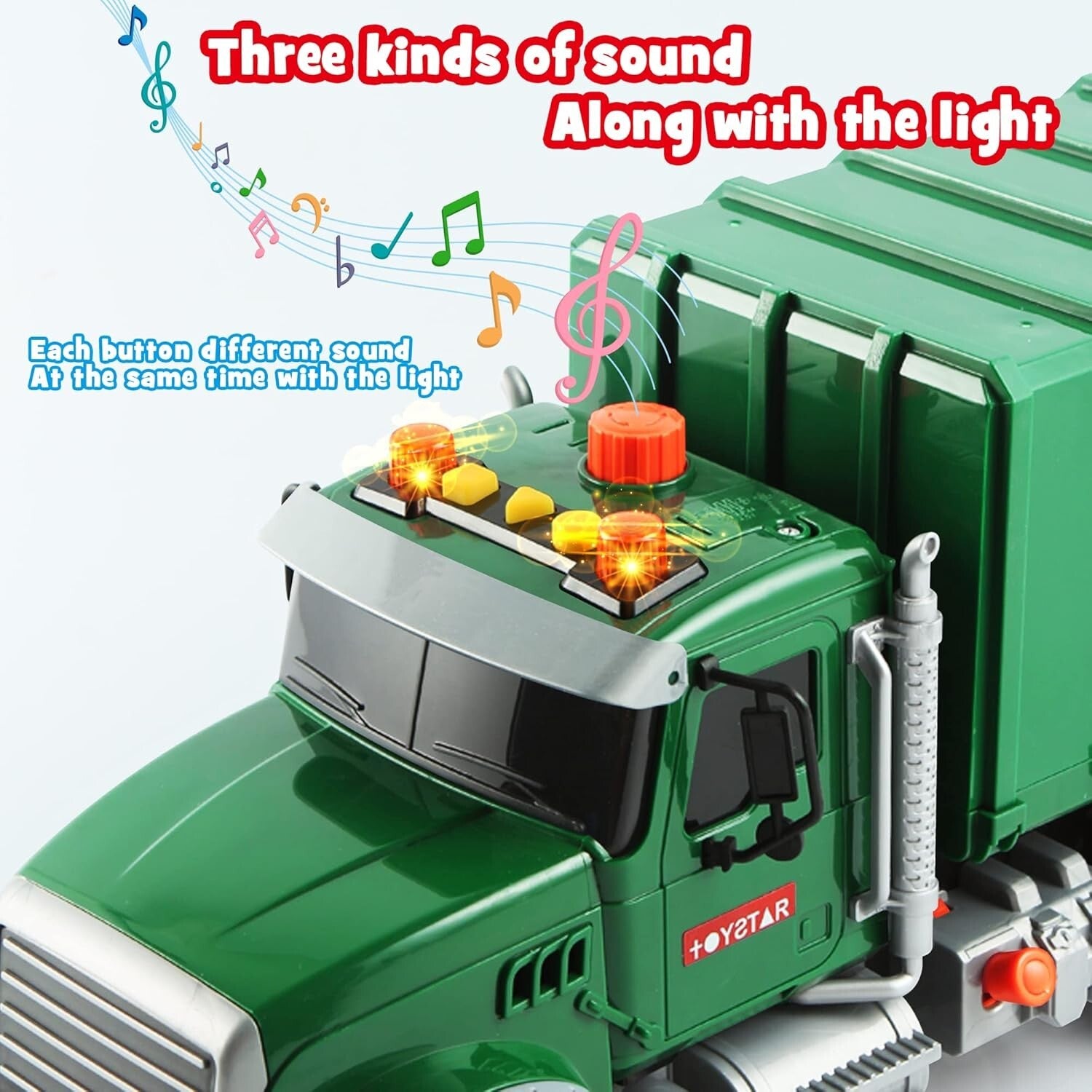 Educational Garbage Truck Toy Set - Lights, Sounds & Trash Cans for Toddlers