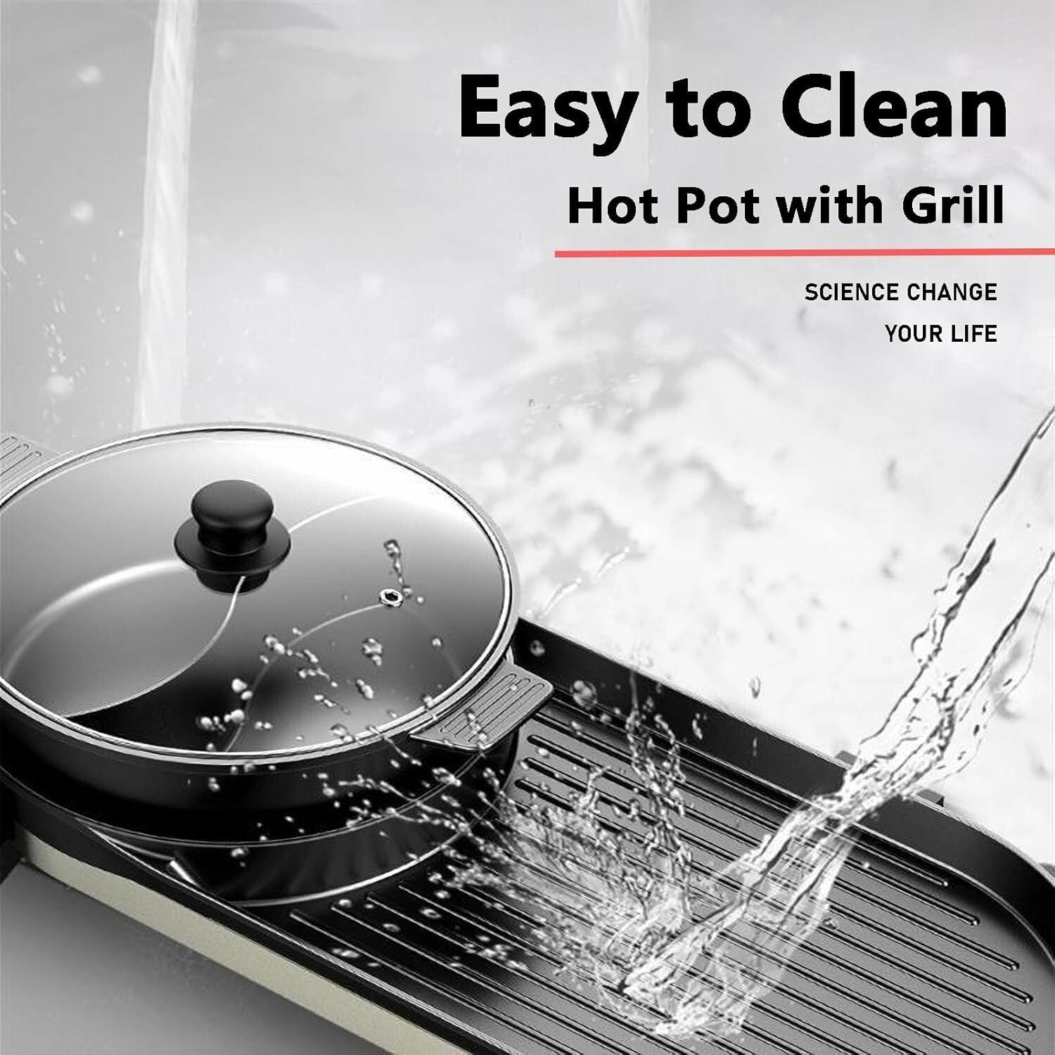 Compact Electric Hot Pot Grill for Stress-Free Family Gatherings - 3 Quart