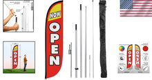 Load image into Gallery viewer, 12ft Feather Flag Kit - Bright Red &amp; Yellow Outdoor Business Promotion Banner