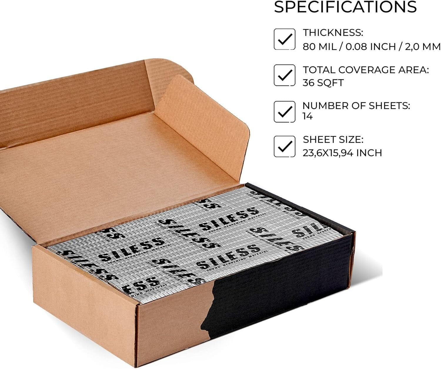 Automotive Sound Deadener - 80 Mil Butyl Mat for Noise Reduction in Cars