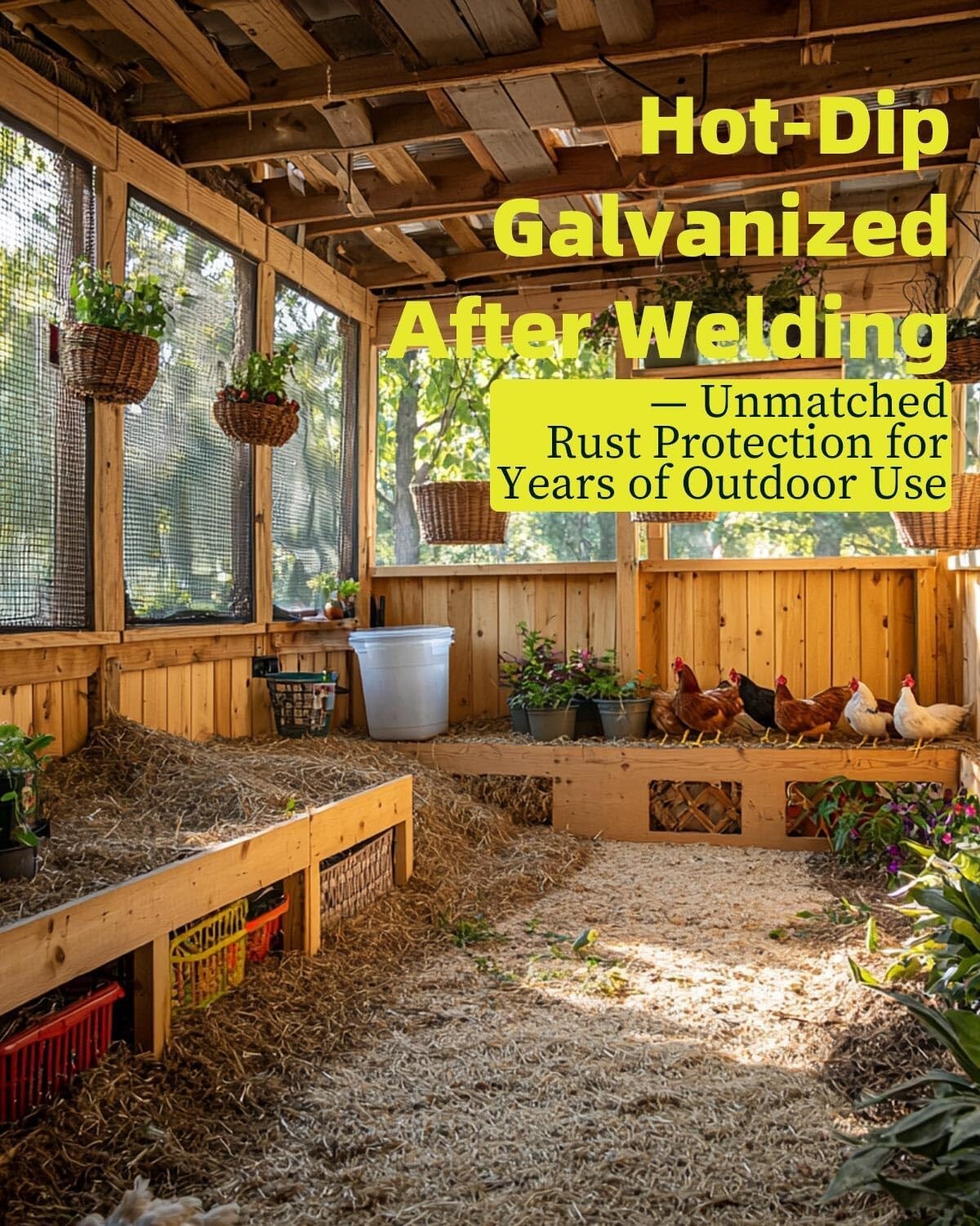 Eco-Friendly 1/4 Inch Galvanized Wire Mesh Roll - 48" x 50' with Gloves Included