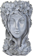 Load image into Gallery viewer, Large Diameter Goddess Head Planter - 14 Inch Resin Pot for Flowers &amp; Succulents