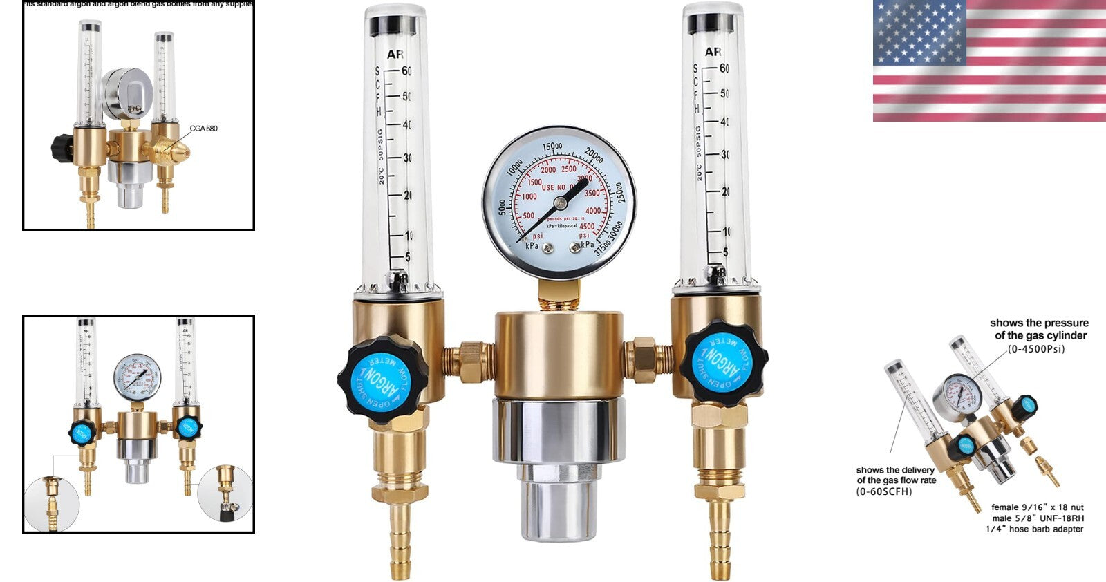 Adjustable Gas Regulator with Pressure Gauge - Perfect for Welding Projects