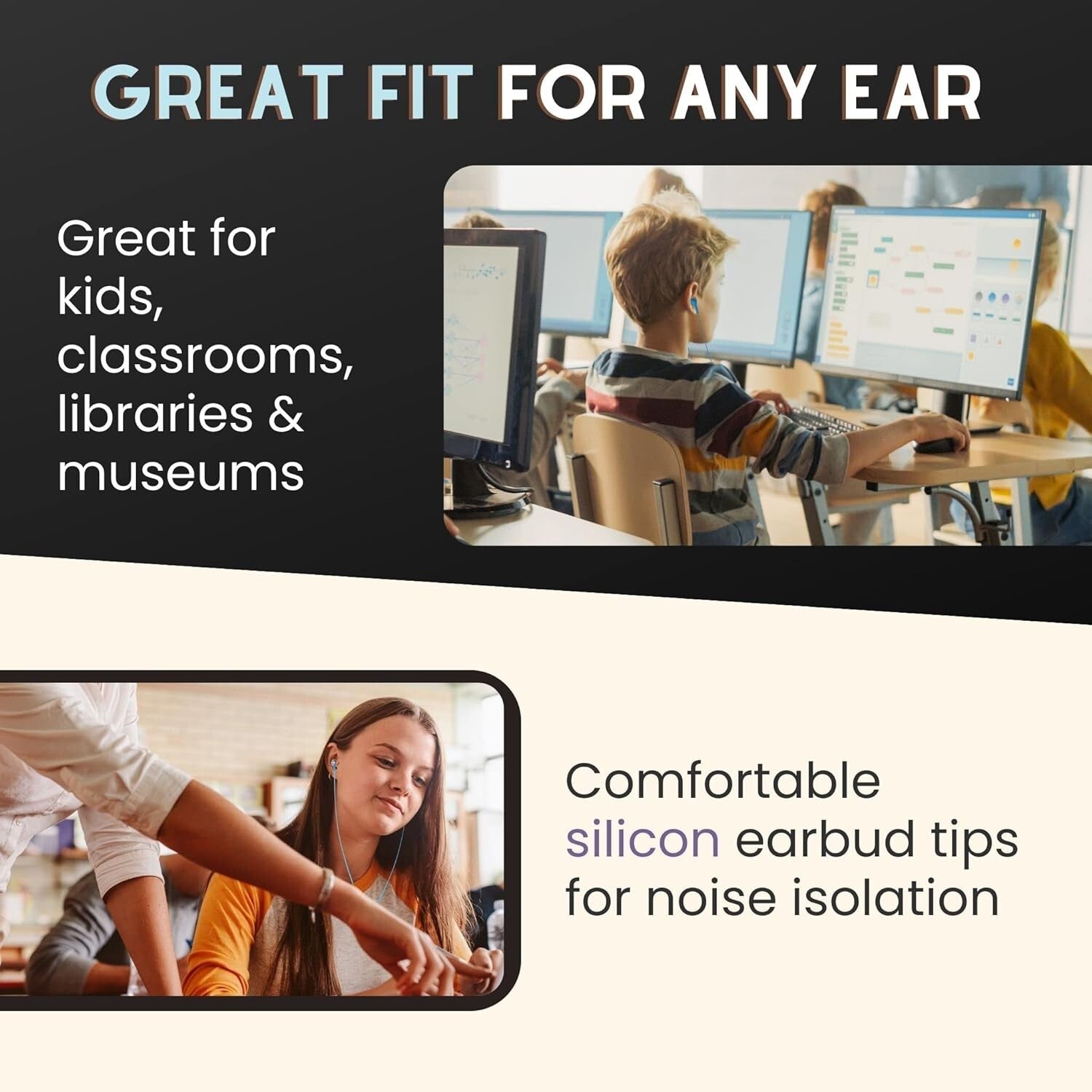 Bulk Earbuds 100 Pack | Disposable In-Ear Headphones for Classrooms & Students