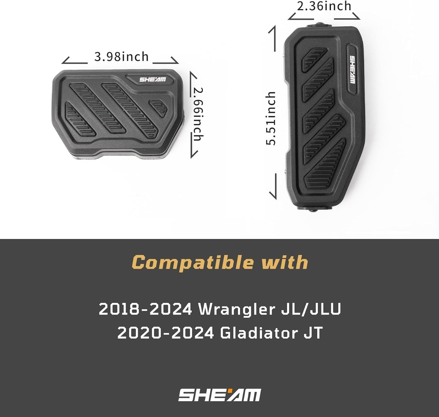 Easy Install Anti-Slip Brake & Gas Pedal Covers for Wrangler JL/JLU & Gladiator