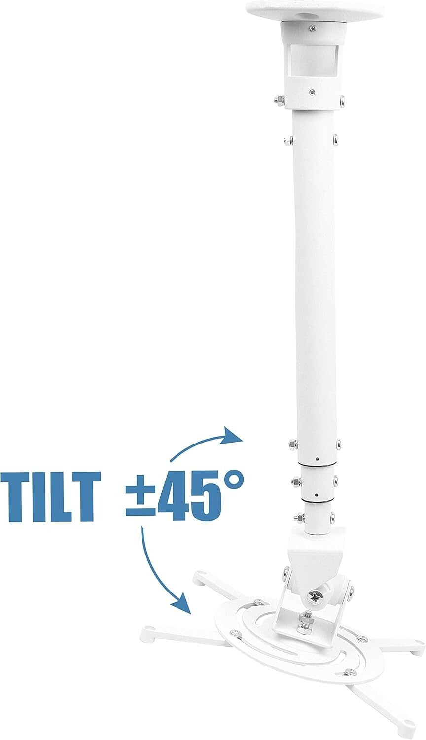 Full Motion Universal Ceiling Projector Mount - Adjustable Height & Extendable