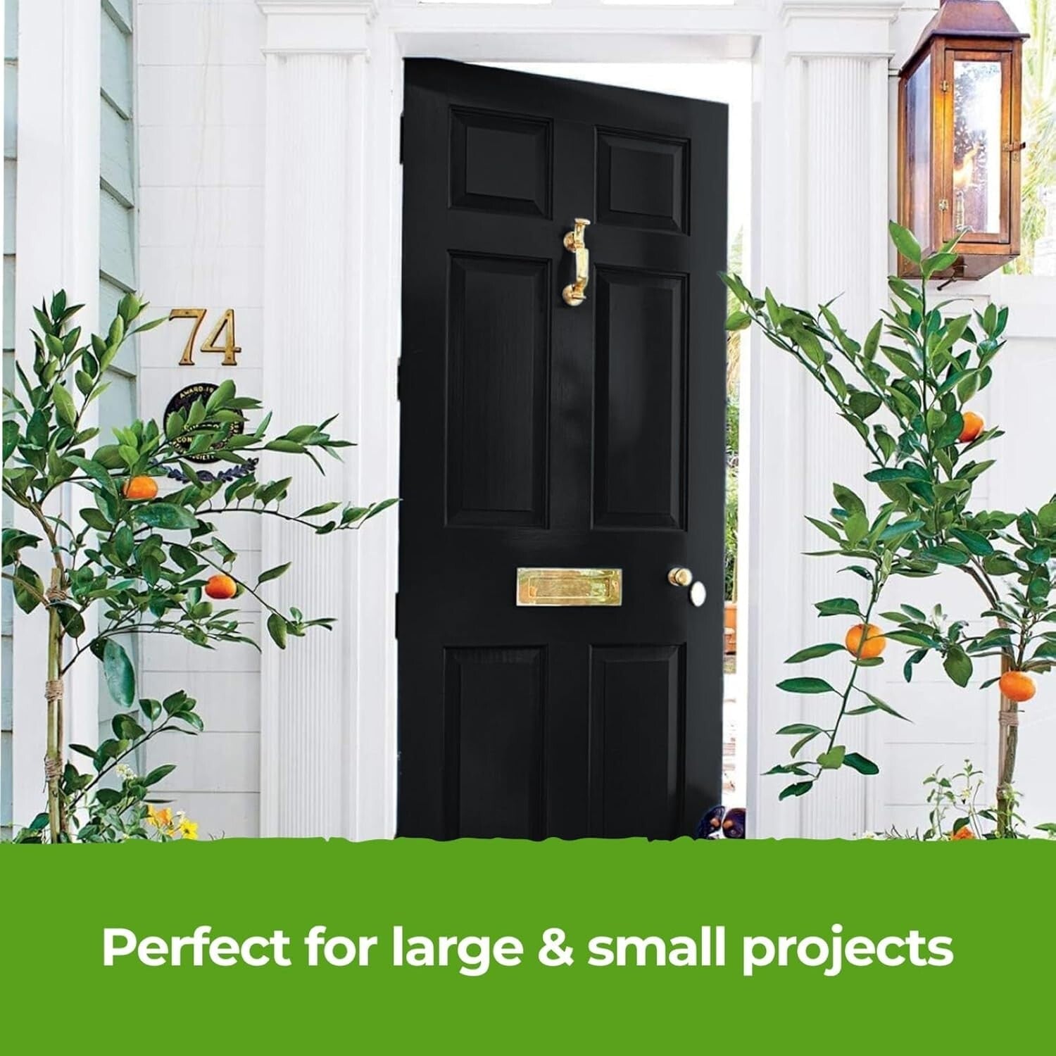 All-in-One 2.5L Paint & Primer - Durable Matte Black for Indoor & Outdoor Use