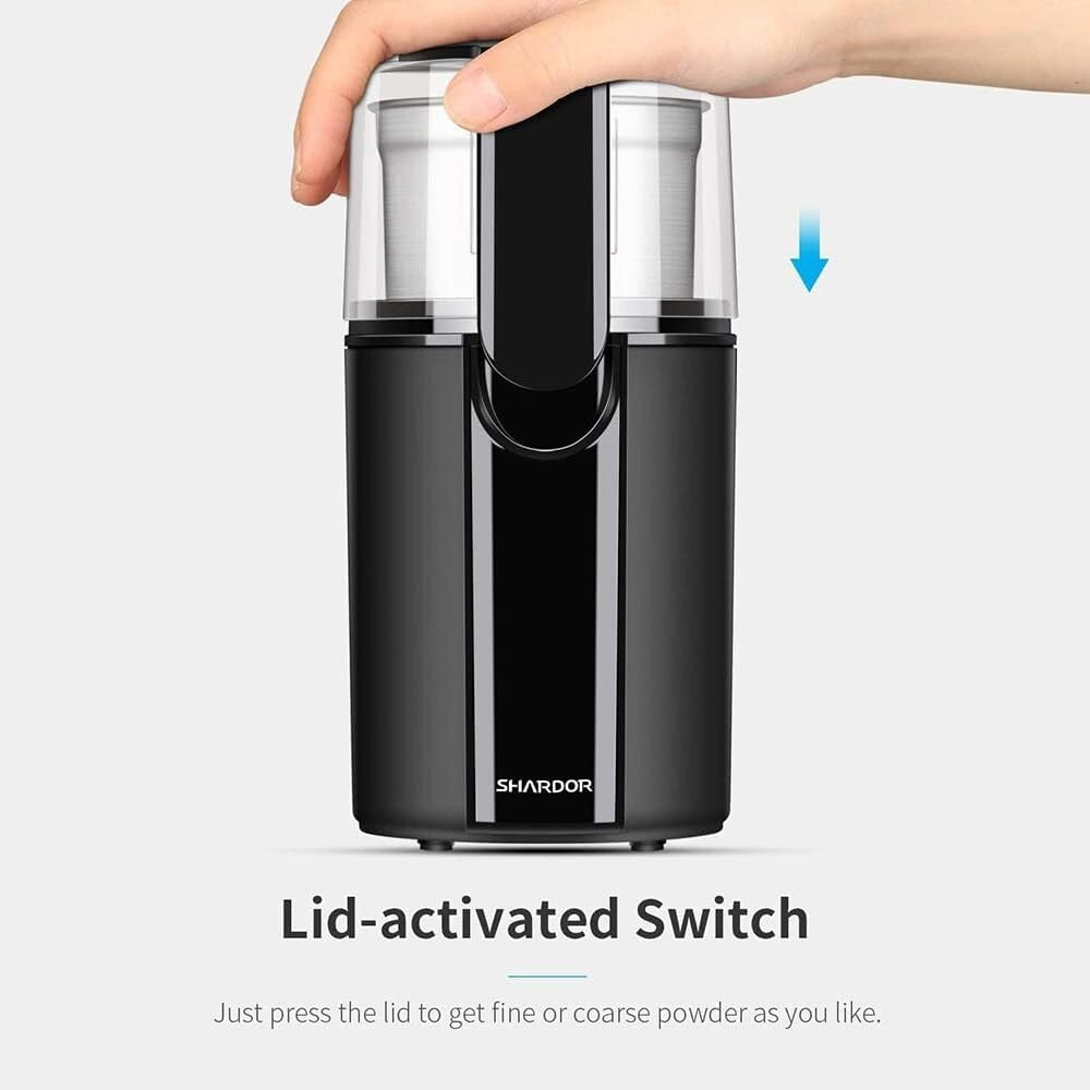 Versatile Electric Coffee & Spice Grinder with 2 Removable Stainless Steel Bowls