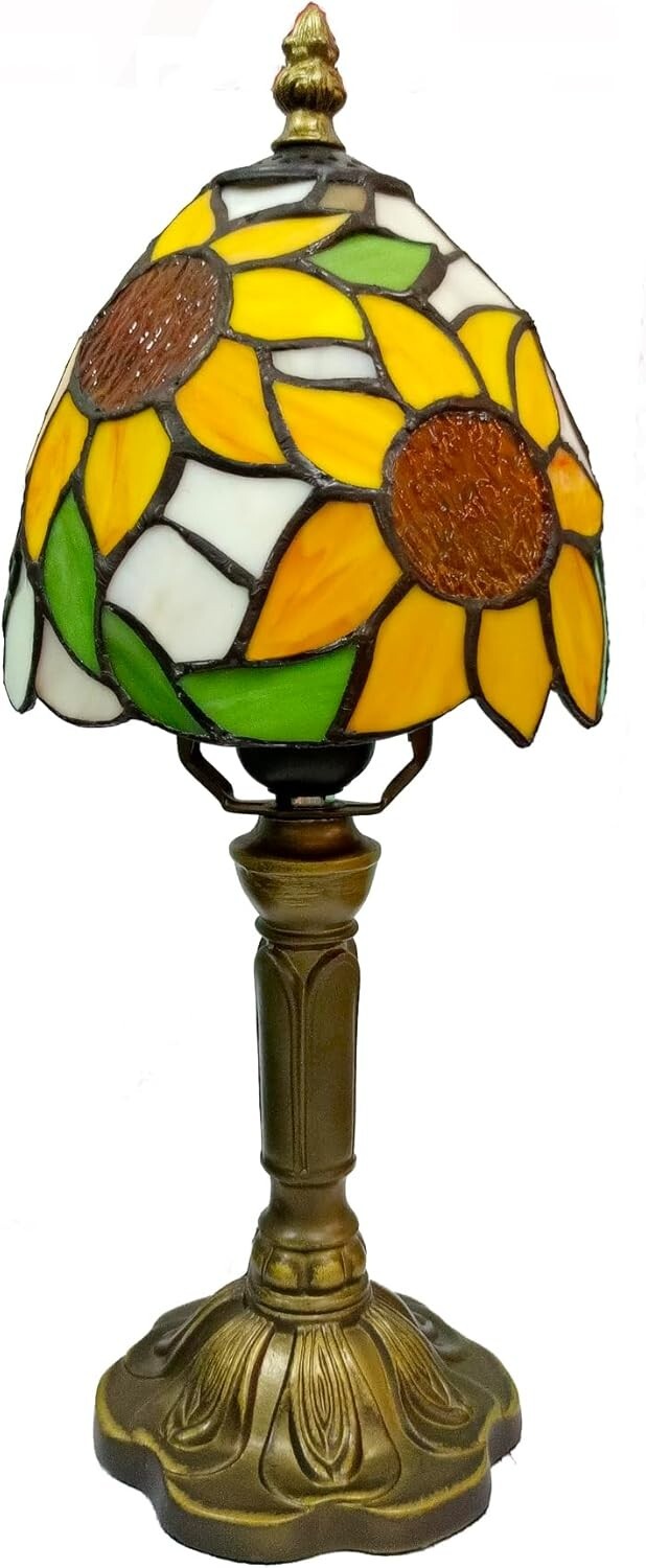 6 Inch Antique Tiffany Style Table Lamp with Bright Dimmable LED Bulb Included