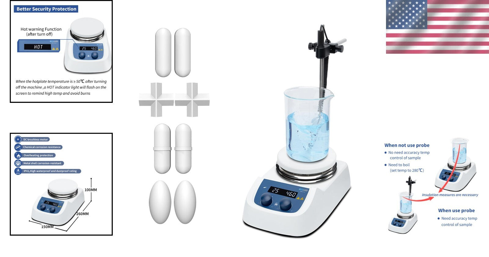 Versatile 110V Magnetic Stirrer with Ceramic Hotplate & Adjustable Speed Control