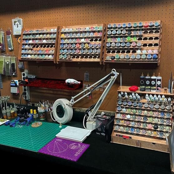 Eco-Friendly Paint Organizer for 105 Bottles & 14 Brushes - Stylish Storage Rack