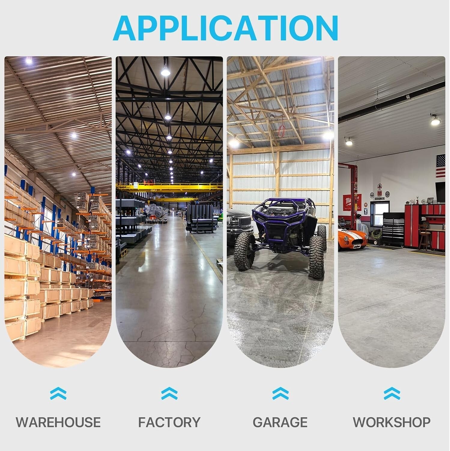 Energy Efficient 100W High Bay UFO LED Light - 14500Lumen, Hook Mount, Dimmable