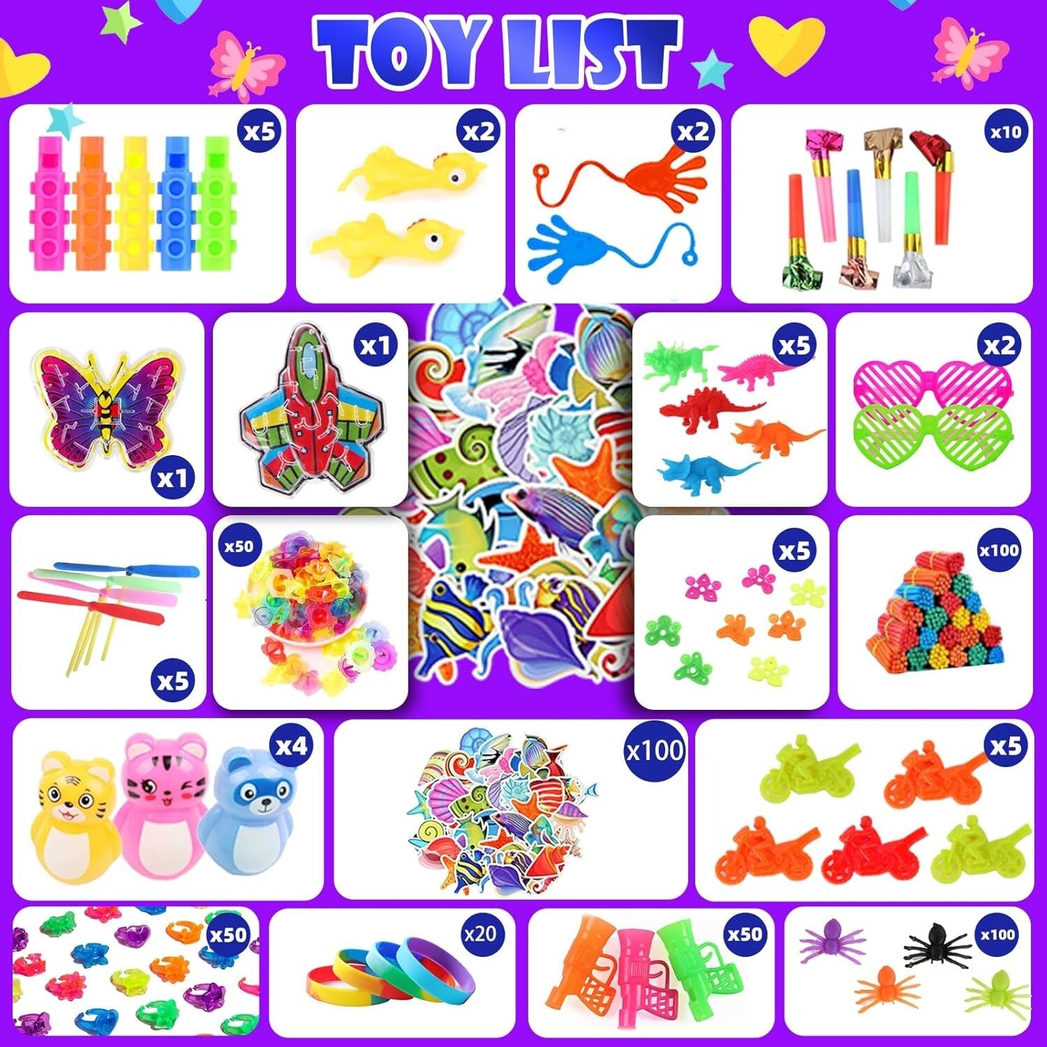 Delightful 1000 Pcs Fidget Toy Set for Kids - Perfect for Parties & Goodie Bags