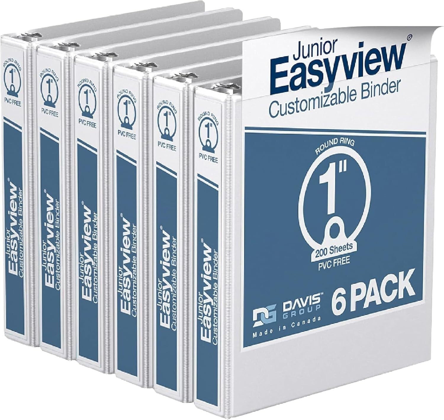 Eco-Friendly 3-Ring Mini Binder with Clear Cover & 5 Dividers - Made in Canada