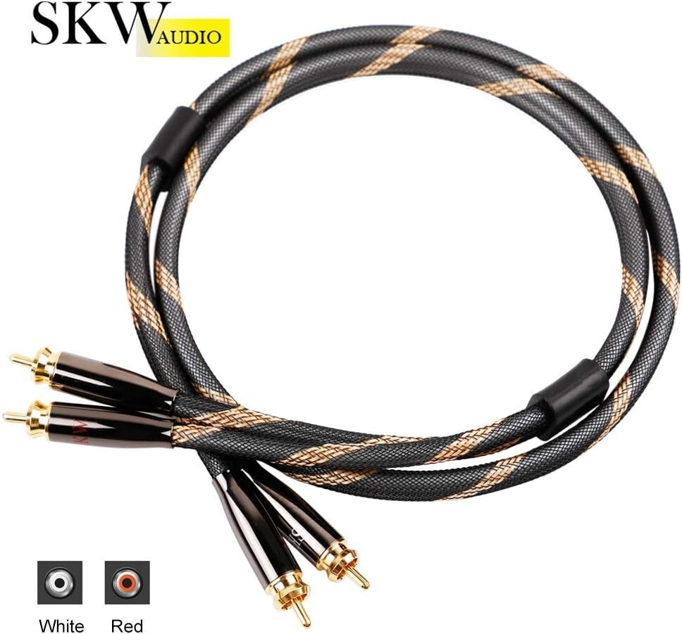 16.4ft/5M RCA Interconnect Cable with 24K Gold-Plated Connectors for Audiophiles