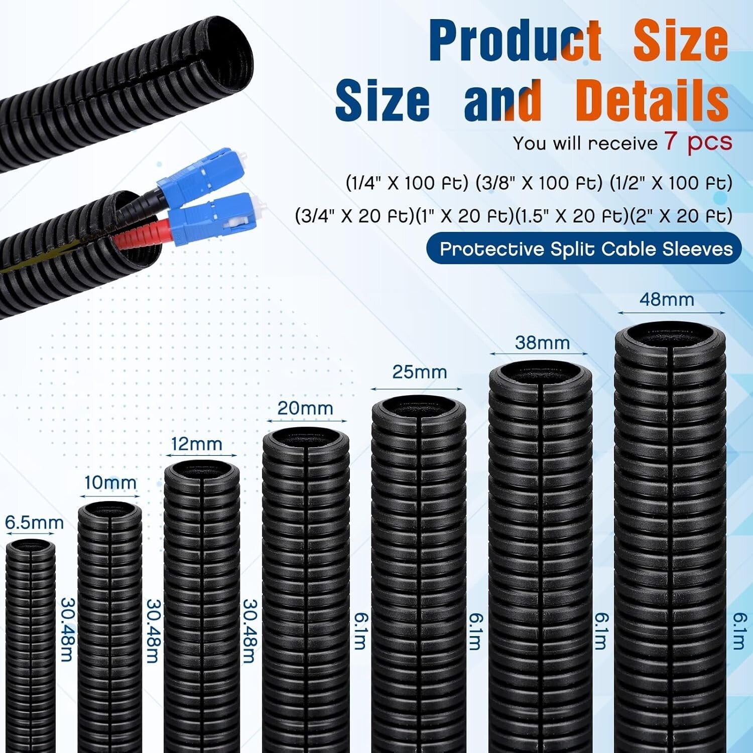 Polyethylene Wire Loom Tubing Assortment - Protect and Organize with Style