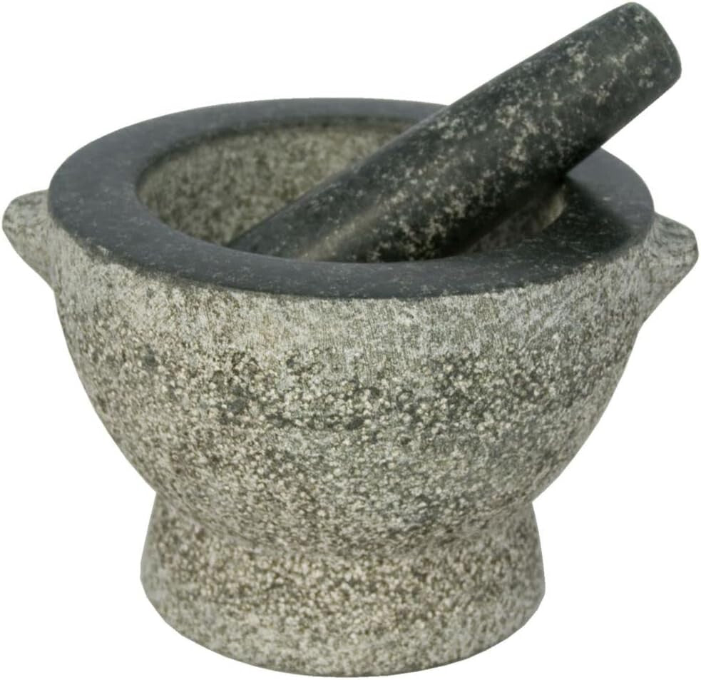 Stunning 8-Inch Stone Granite Mortar and Pestle - Ideal for Herbs and Spices