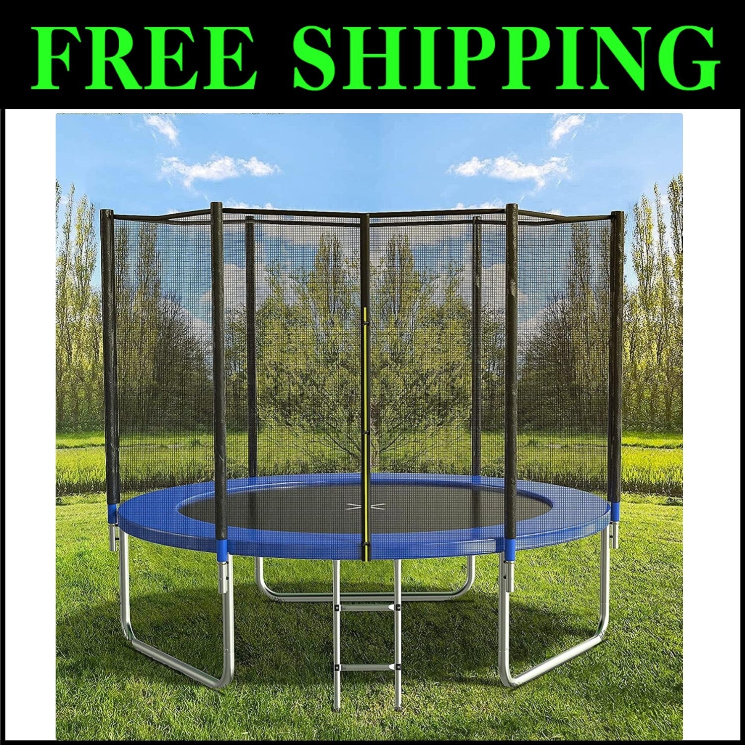 8FT Outdoor Trampoline with Safety Enclosure & Basketball Hoop for Hours of Fun