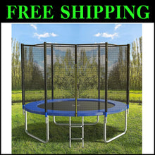 Load image into Gallery viewer, 8FT Outdoor Trampoline with Safety Enclosure &amp; Basketball Hoop for Hours of Fun