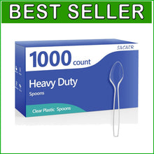 Load image into Gallery viewer, Crystal Clear Disposable Spoons Bulk – 1000 Heavy Duty &amp; Stylish Options